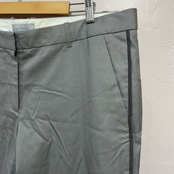 Gap 16 Gray Outseam Stripe Stretch True Straight Dress Pants - Picture 2 of 6